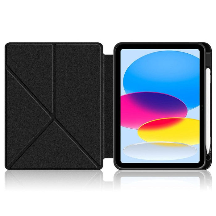 For iPad 10th Gen 10.9 Case Origami Stand PU Leather Tablet Case - Black - buy-cases