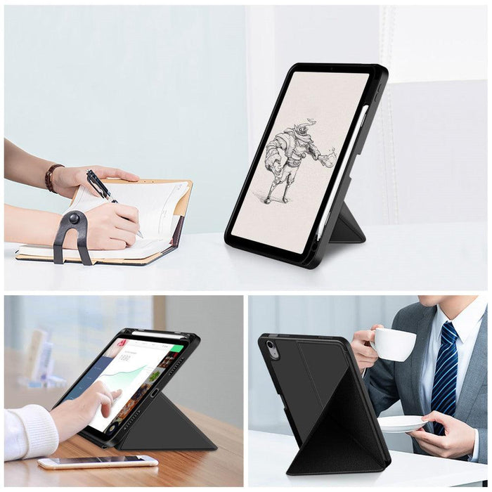 For iPad 10th Gen 10.9 Case Origami Stand PU Leather Tablet Case - Black - buy-cases