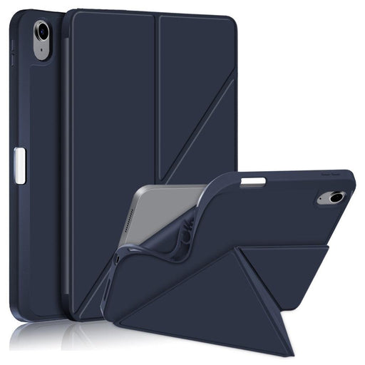 For iPad 10th Gen 10.9 Case Origami Stand PU Leather Tablet Case Auto Wake / Sleep Pen Slot Protective Cover - Dark Blue - buy-cases