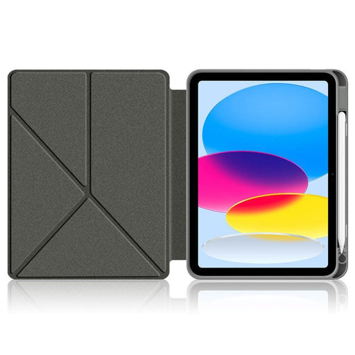 For iPad 10th Gen 10.9 Case Origami Stand PU Leather Tablet Case - Grey - buy-cases