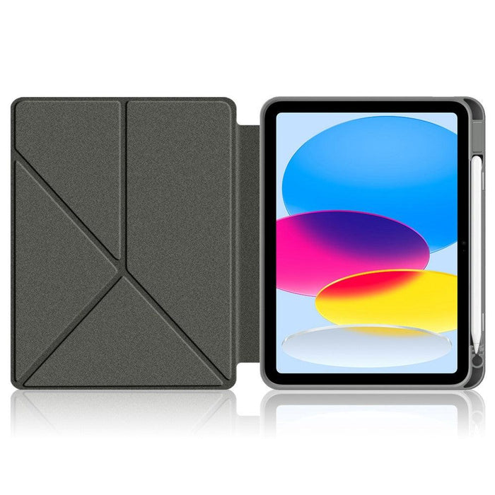 For iPad 10th Gen 10.9 Case Origami Stand PU Leather Tablet Case - Grey - buy-cases