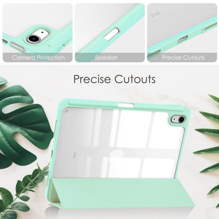 For iPad 10th Gen 10.9 Case Shockproof Tablet Case PU Leather - Midnight Green - buy-cases