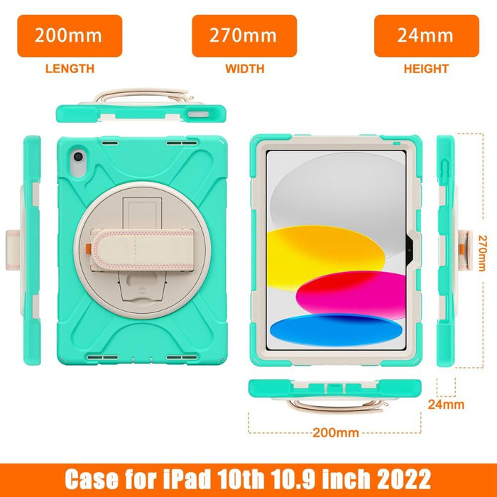 For iPad 10th Gen 10.9 Case Kickstand PC + Silicone Tablet Case - Mint Green - buy-cases