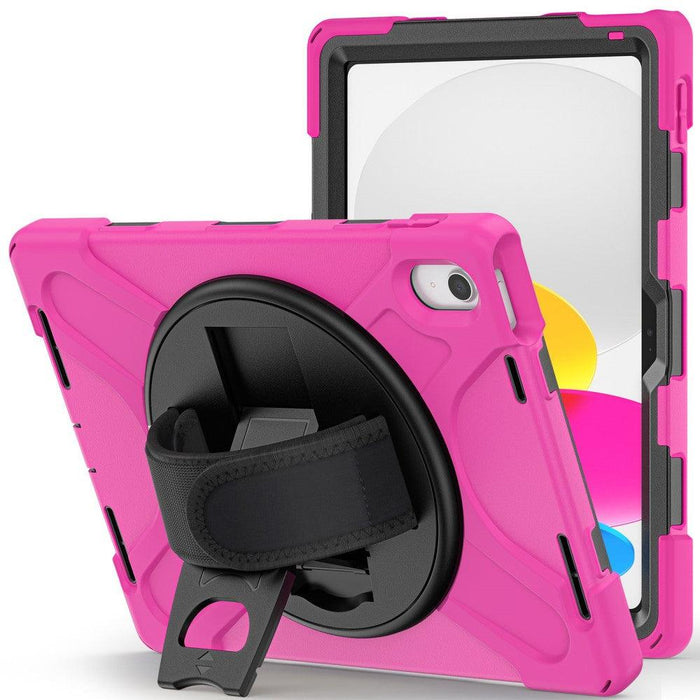 For iPad 10th Gen 10.9 Case Kickstand PC + Silicone Tablet Case - Rose - buy-cases