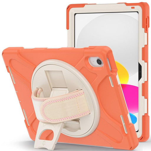 For iPad 10th Gen 10.9 Case Kickstand PC + Silicone Tablet Case - Orange - buy-cases