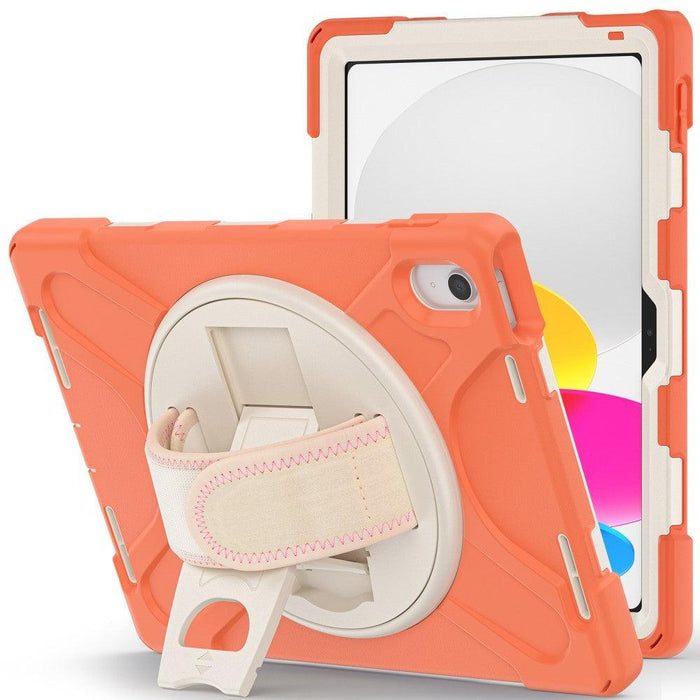 For iPad 10th Gen 10.9 Case Kickstand PC + Silicone Tablet Case - Orange - buy-cases