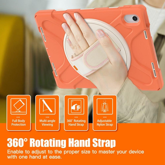 For iPad 10th Gen 10.9 Case Kickstand PC + Silicone Tablet Case - Orange - buy-cases