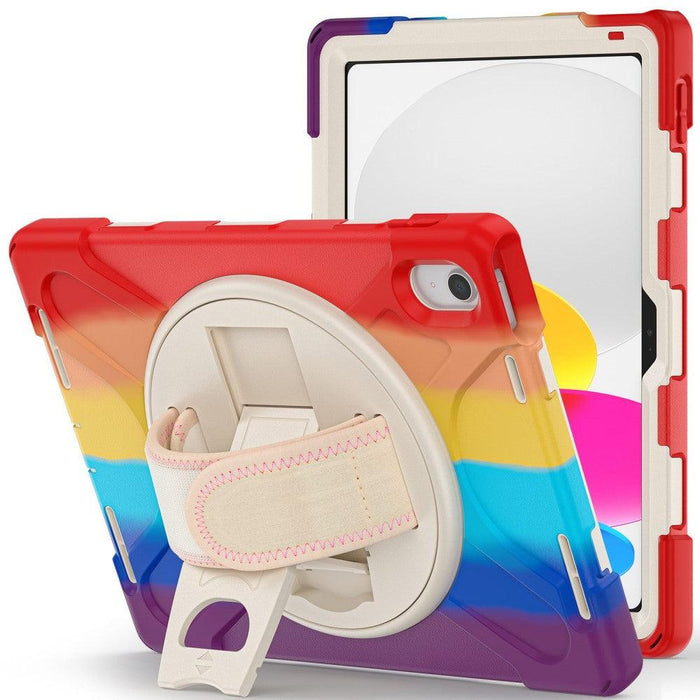 For iPad 10th Gen 10.9 Case Kickstand PC + Silicone Tablet Case - Colorful Red - buy-cases