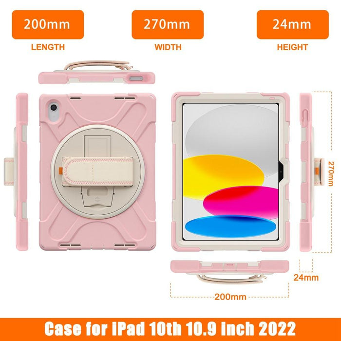 For iPad 10th Gen 10.9 Case Kickstand PC + Silicone Tablet Case - Pink - buy-cases