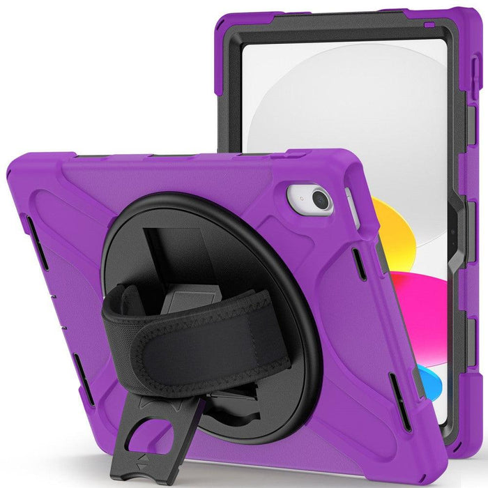 For iPad 10th Gen 10.9 Case Kickstand PC + Silicone Tablet Case - Purple - buy-cases