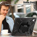 For iPad 10th Gen 10.9 Case Kickstand PC + Silicone Tablet Case - Dark Black - buy-cases