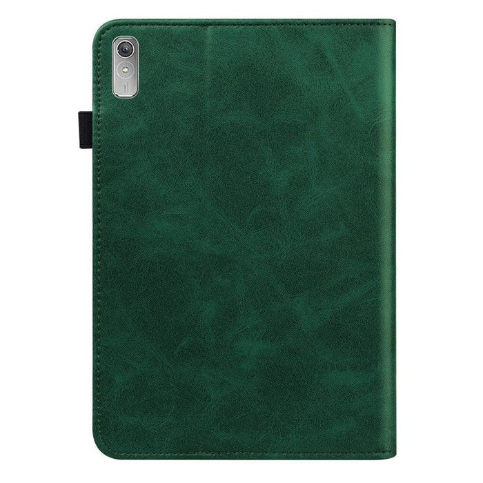 For Lenovo Tab P11 Gen 2 11.5 tb350fu case Line Imprinted Leather Protective Tablet Cover Stand - Green - buy-cases