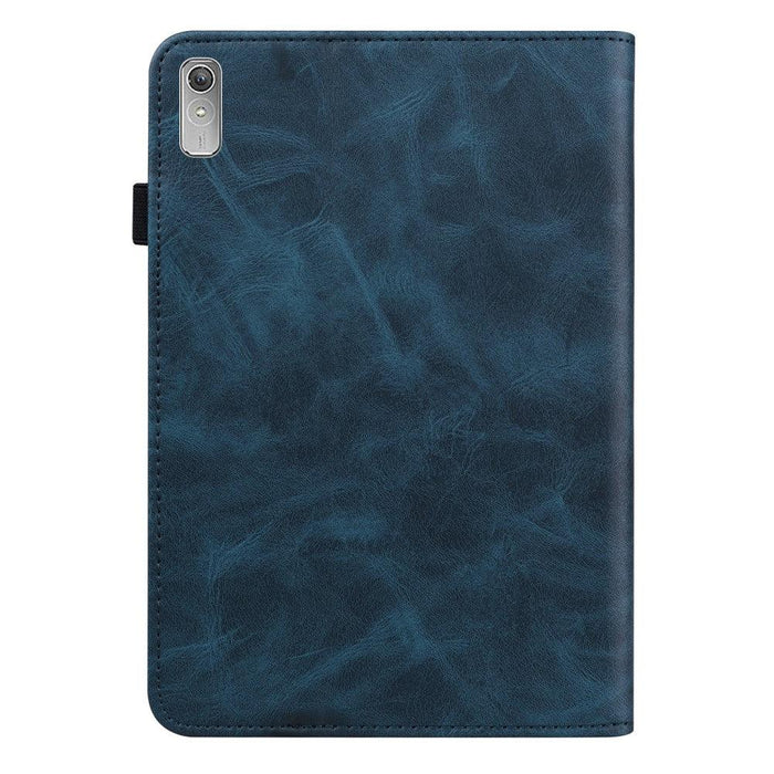 For Lenovo Tab P11 Gen 2 11.5 tb350fu case Line Imprinted Leather Protective Tablet Cover Stand - Blue - buy-cases