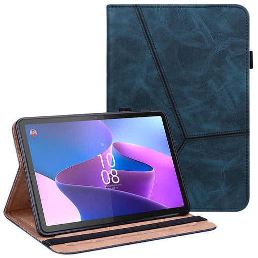 For Lenovo Tab P11 Gen 2 11.5 tb350fu case Line Imprinted Leather Protective Tablet Cover Stand - Blue - buy-cases