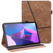 For Lenovo Tab P11 Gen 2 11.5 tb350fu case Line Imprinted Leather Protective Tablet Cover Stand - Brown - buy-cases