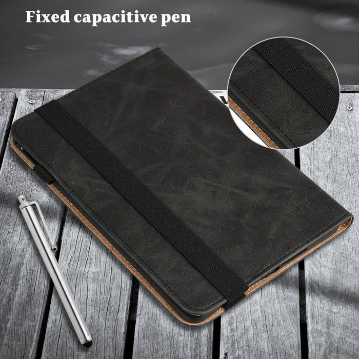 For Lenovo Tab P11 Gen 2 11.5 tb350fu case Line Imprinted Leather Protective Tablet Cover Stand - Black - buy-cases