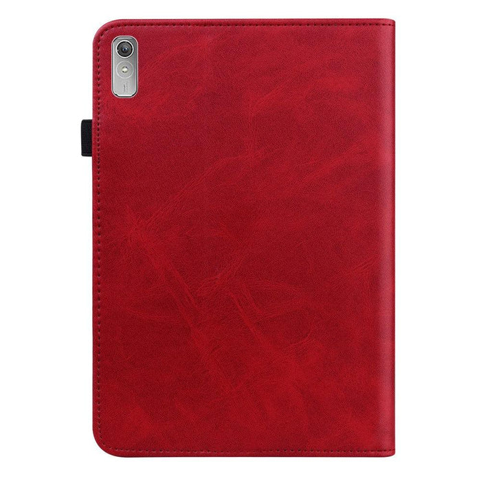 For Lenovo Tab P11 Gen 2 11.5 tb350fu case Line Imprinted Leather Protective Tablet Cover Stand - Red - buy-cases