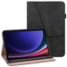 For Samsung Galaxy Tab S9 11 / S9 FE 10.9 case PU Stand Cover Line with Card Slots - Black - buy-cases