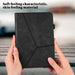 For Samsung Galaxy Tab S9 11 / S9 FE 10.9 case PU Stand Cover Line with Card Slots - Black - buy-cases