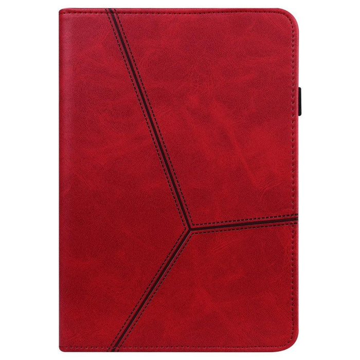 For Samsung Galaxy Tab S9 11 / S9 FE 10.9 case PU Stand Cover Line with Card Slots - Red - buy-cases