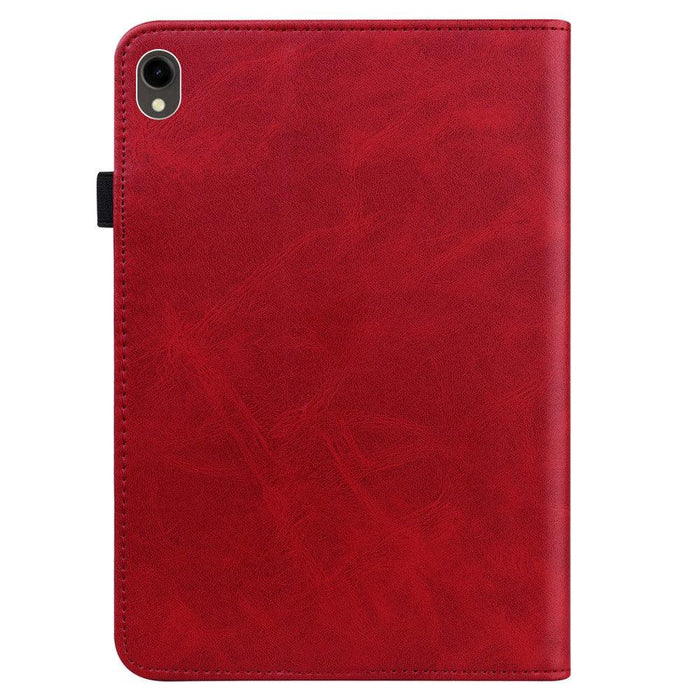 For Samsung Galaxy Tab S9 11 / S9 FE 10.9 case PU Stand Cover Line with Card Slots - Red - buy-cases