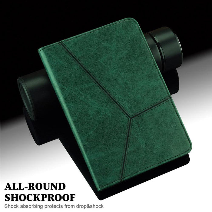 For Samsung Galaxy Tab S9 11 / S9 FE 10.9 case PU Stand Cover Line with Card Slots - Green - buy-cases