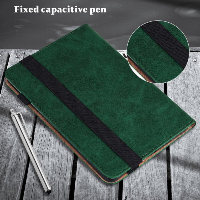 For Samsung Galaxy Tab S9 11 / S9 FE 10.9 case PU Stand Cover Line with Card Slots - Green - buy-cases