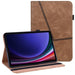 For Samsung Galaxy Tab S9 11 / S9 FE 10.9 case PU Stand Cover Line with Card Slots – Brown - buy-cases