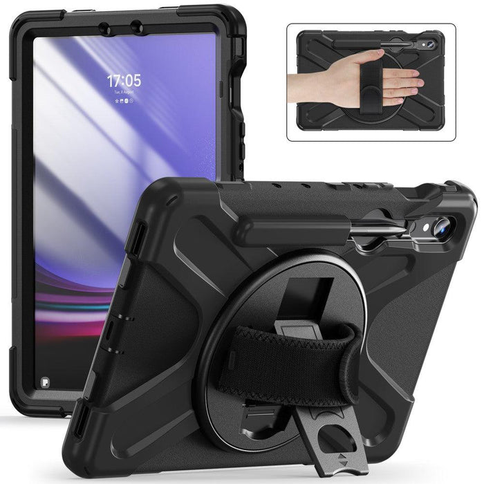 For Samsung Galaxy Tab S9 11 / S9 FE 10.9 case Silicone Kickstand Protective Cover - Black - buy-cases