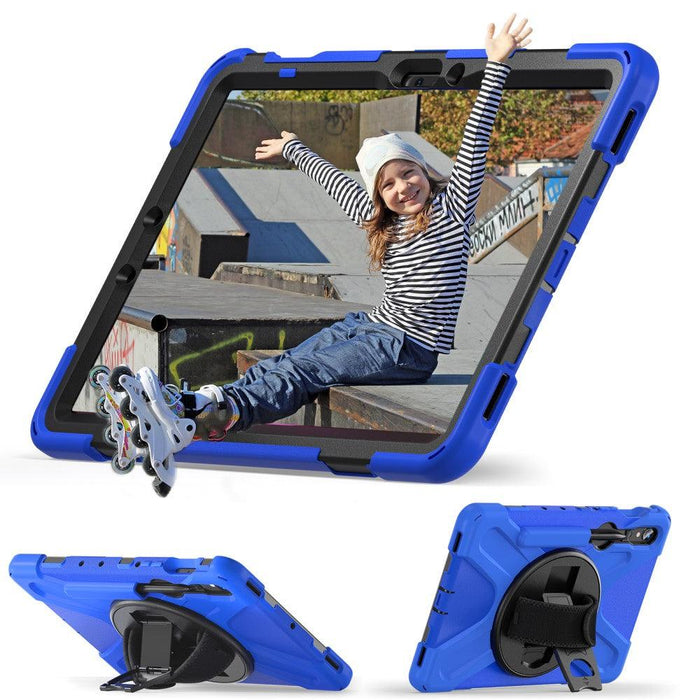 For Samsung Galaxy Tab S9 11 / S9 FE 10.9 case Silicone Kickstand Protective Cover - Blue - buy-cases