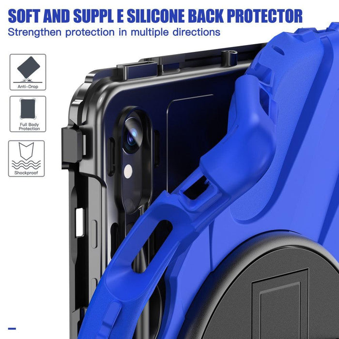 For Samsung Galaxy Tab S9 11 / S9 FE 10.9 case Silicone Kickstand Protective Cover - Blue - buy-cases