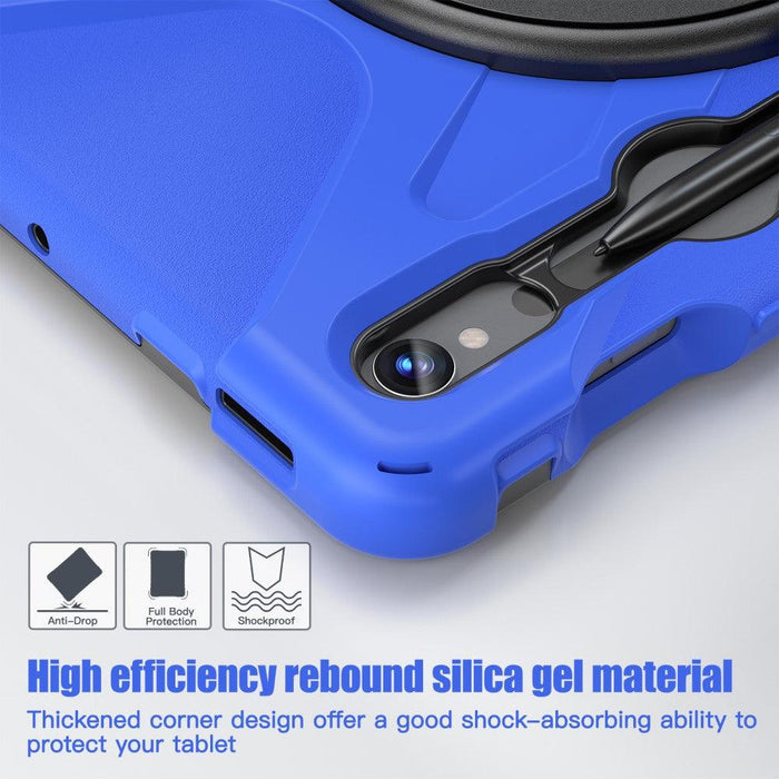 For Samsung Galaxy Tab S9 11 / S9 FE 10.9 case Silicone Kickstand Protective Cover - Blue - buy-cases