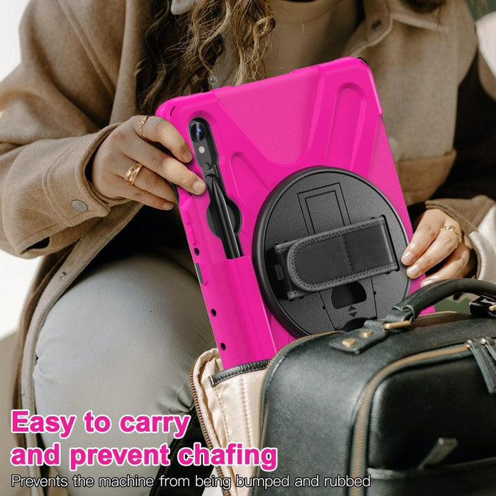 For Samsung Galaxy Tab S9 11 / S9 FE 10.9 case Silicone Kickstand Protective Cover - Rose - buy-cases