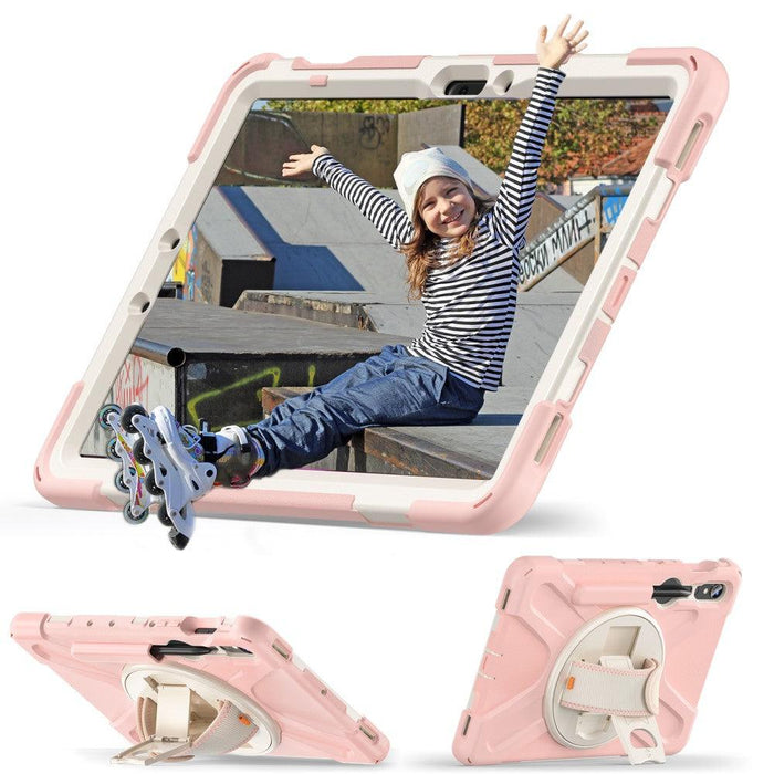 For Samsung Galaxy Tab S9 11 / S9 FE 10.9 case Silicone Kickstand Protective Cover - Pink - buy-cases