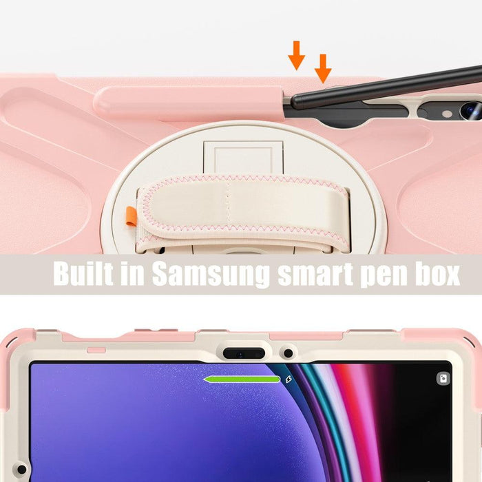 For Samsung Galaxy Tab S9 11 / S9 FE 10.9 case Silicone Kickstand Protective Cover - Pink - buy-cases