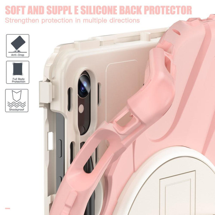 For Samsung Galaxy Tab S9 11 / S9 FE 10.9 case Silicone Kickstand Protective Cover - Pink - buy-cases