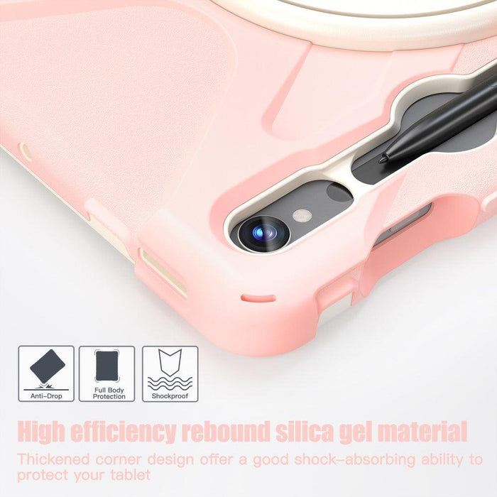 For Samsung Galaxy Tab S9 11 / S9 FE 10.9 case Silicone Kickstand Protective Cover - Pink - buy-cases