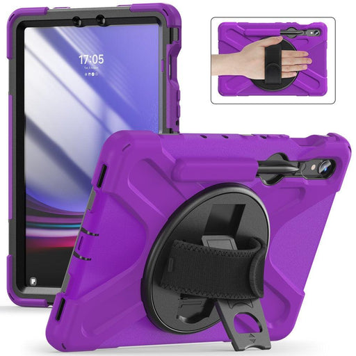 For Samsung Galaxy Tab S9 11 / S9 FE 10.9 case Silicone Kickstand Protective Cover - Purple - buy-cases