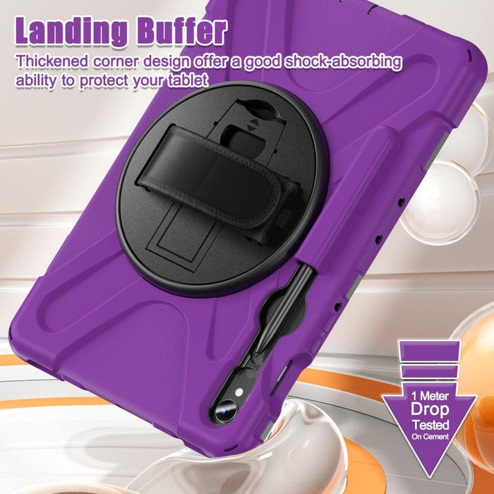 For Samsung Galaxy Tab S9 11 / S9 FE 10.9 case Silicone Kickstand Protective Cover - Purple - buy-cases