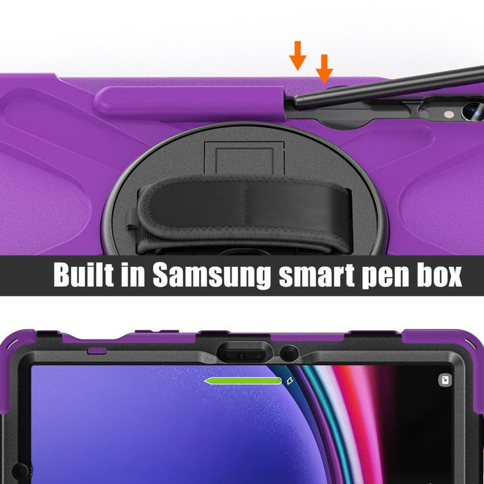 For Samsung Galaxy Tab S9 11 / S9 FE 10.9 case Silicone Kickstand Protective Cover - Purple - buy-cases