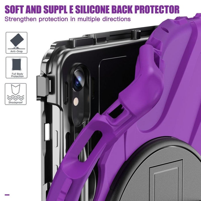 For Samsung Galaxy Tab S9 11 / S9 FE 10.9 case Silicone Kickstand Protective Cover - Purple - buy-cases