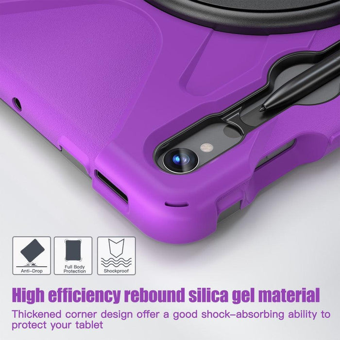 For Samsung Galaxy Tab S9 11 / S9 FE 10.9 case Silicone Kickstand Protective Cover - Purple - buy-cases