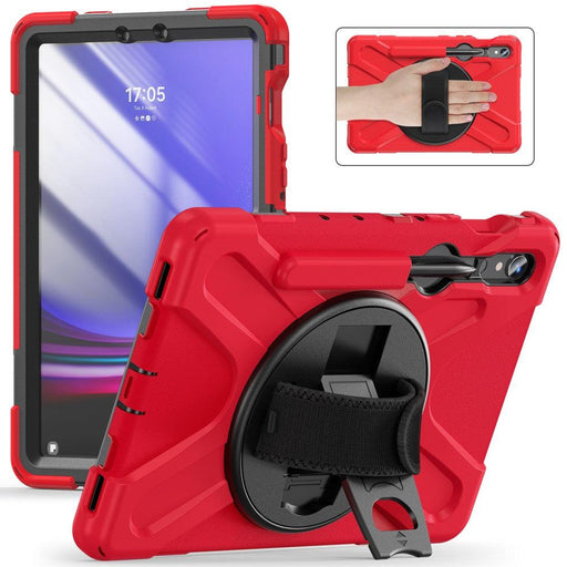 For Samsung Galaxy Tab S9 11 / S9 FE 10.9 case Silicone Kickstand Protective Cover - Red - buy-cases