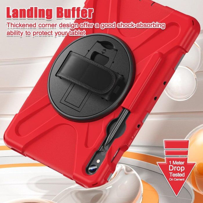 For Samsung Galaxy Tab S9 11 / S9 FE 10.9 case Silicone Kickstand Protective Cover - Red - buy-cases