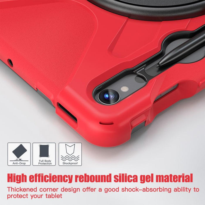 For Samsung Galaxy Tab S9 11 / S9 FE 10.9 case Silicone Kickstand Protective Cover - Red - buy-cases