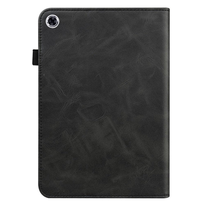 For Samsung Galaxy Tab A9 plus 11 case PU Leather Line Imprinted Tablet Cover with Card Slots - Black - buy-cases