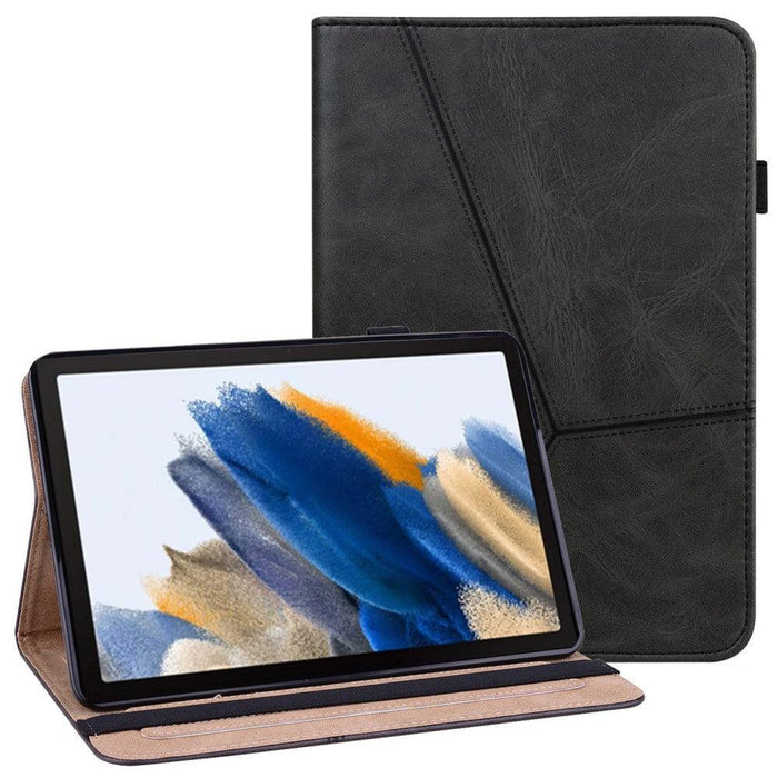 For Samsung Galaxy Tab A9 plus 11 case PU Leather Line Imprinted Tablet Cover with Card Slots - Black - buy-cases