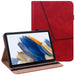 For Samsung Galaxy Tab A9 plus 11 case PU Leather Line Imprinted Tablet Cover with Card Slots - Red - buy-cases