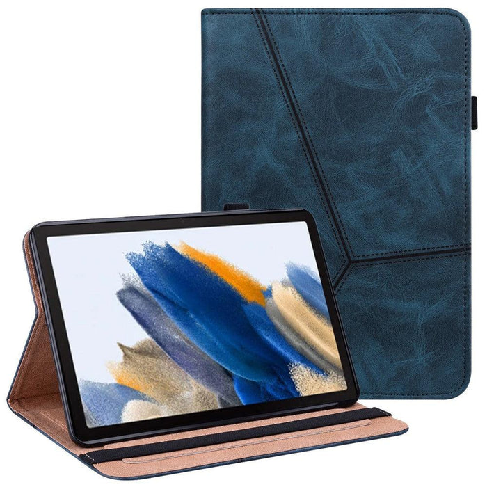 For Samsung Galaxy Tab A9 plus 11 case PU Leather Line Imprinted Tablet Cover with Card Slots - Blue - buy-cases