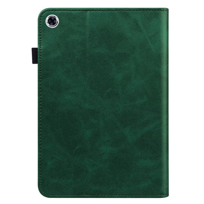 For Samsung Galaxy Tab A9 plus 11 case PU Leather Line Imprinted Tablet Cover with Card Slots - Green - buy-cases